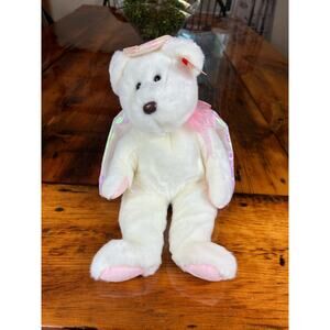 Rare Mint Condition Vintage Beanie Baby HALO Angle Bear with Brown nose